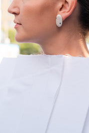 Silver earrings with sapphires