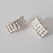 Sculptural silver earrings UK