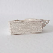 Textured rectangular silver ring