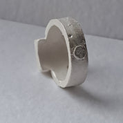 Handmade textured sterling silver ring 