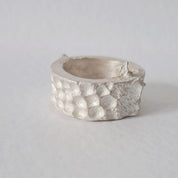 Handmade sculptural silver ring 