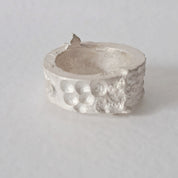 Handmade textured silver ring 