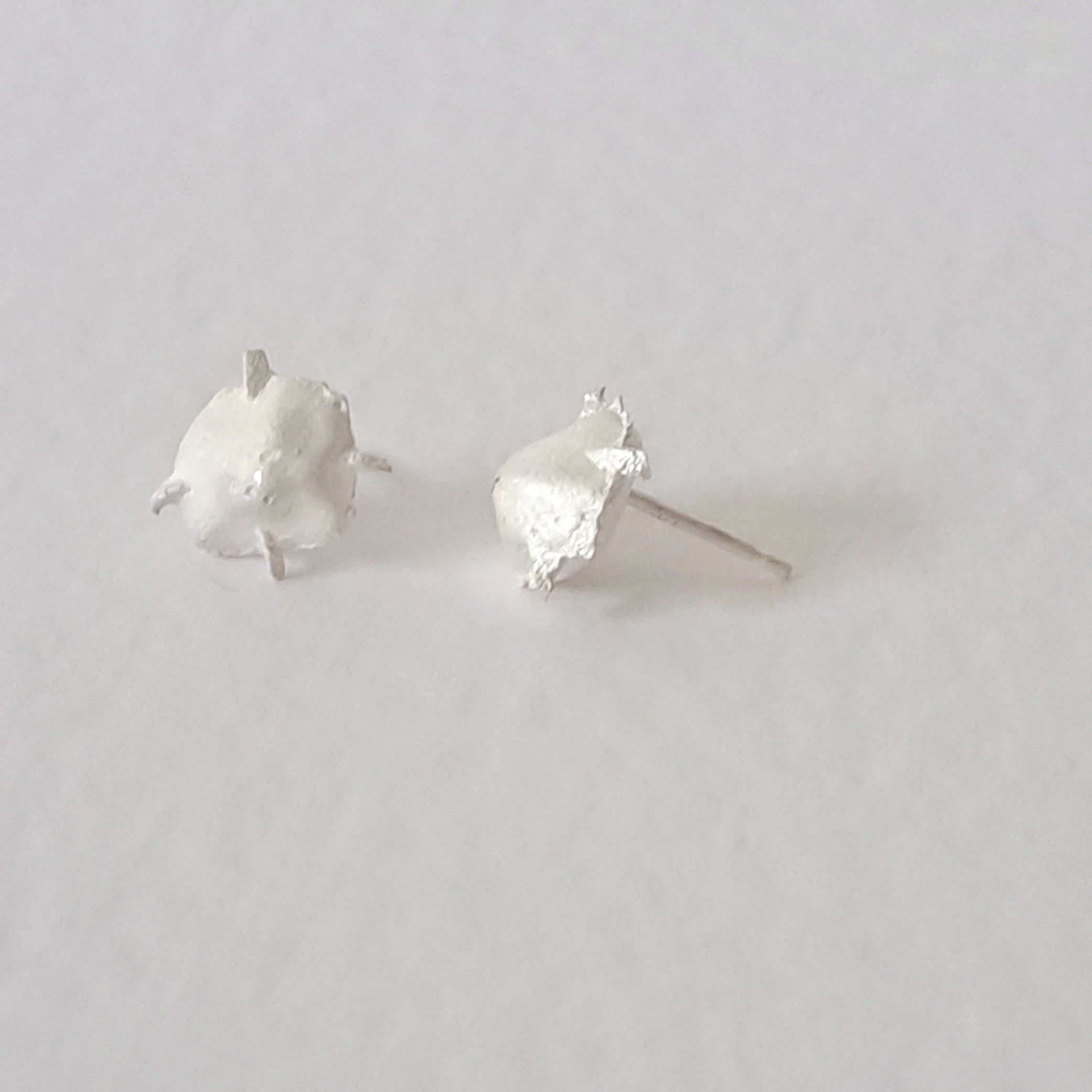 Small handmade silver studs