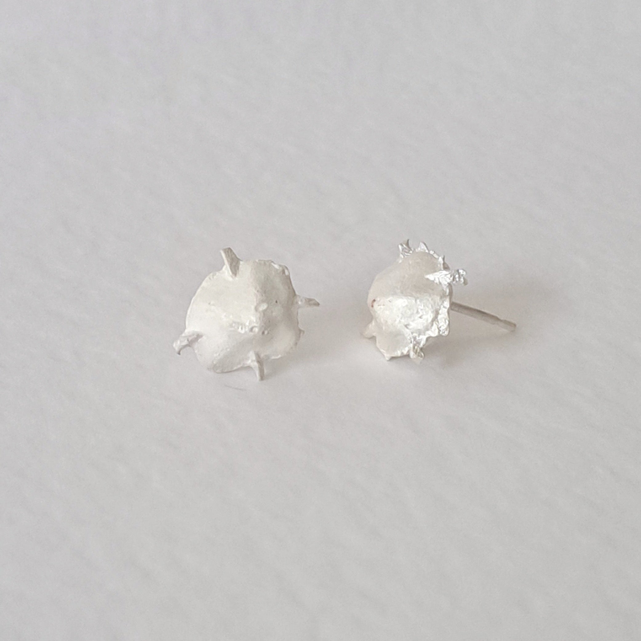 Handmade Textured silver studs UK
