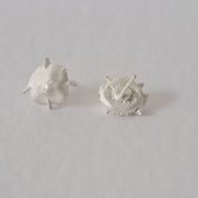Handmade sculptural silver earrings 