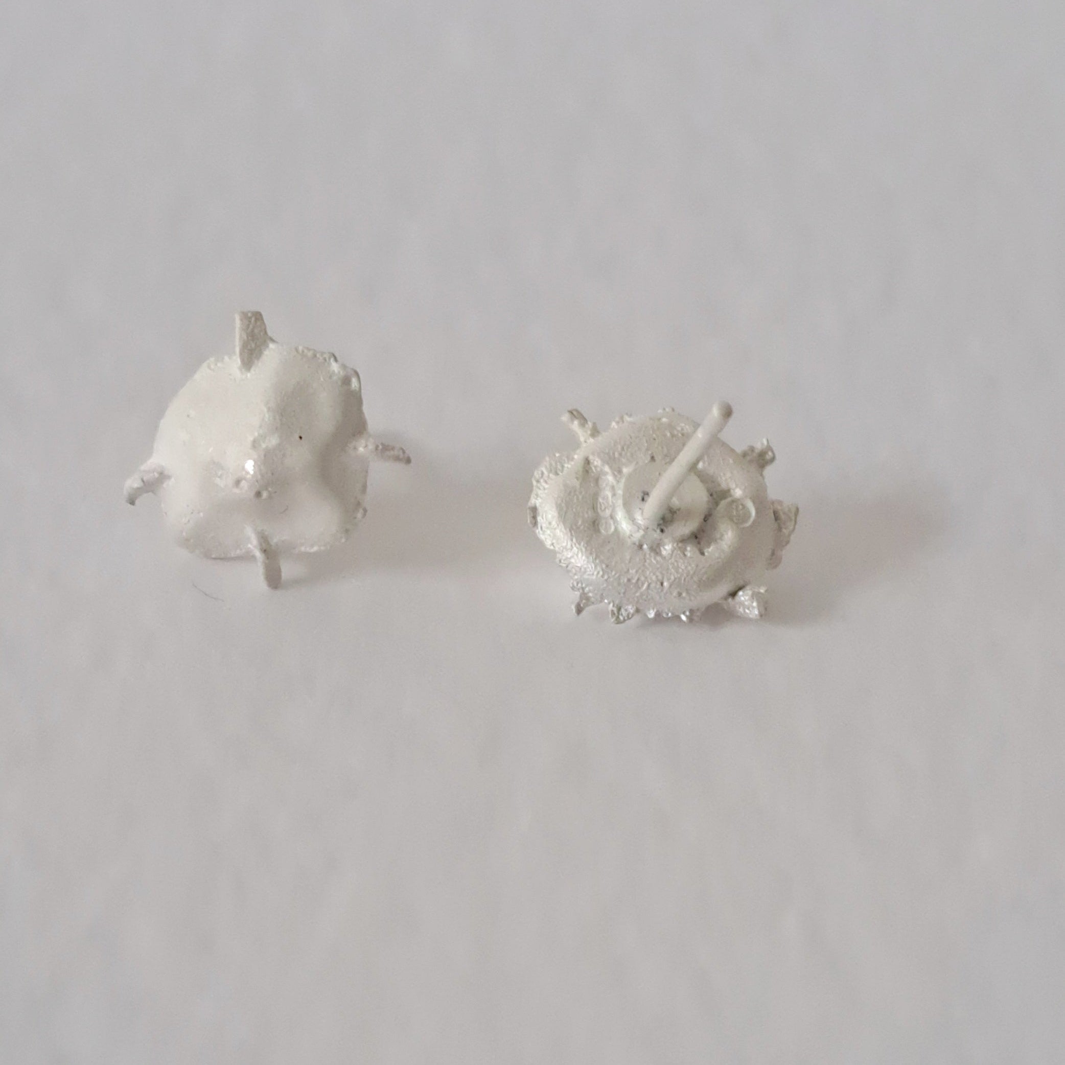 Handmade sculptural silver earrings 