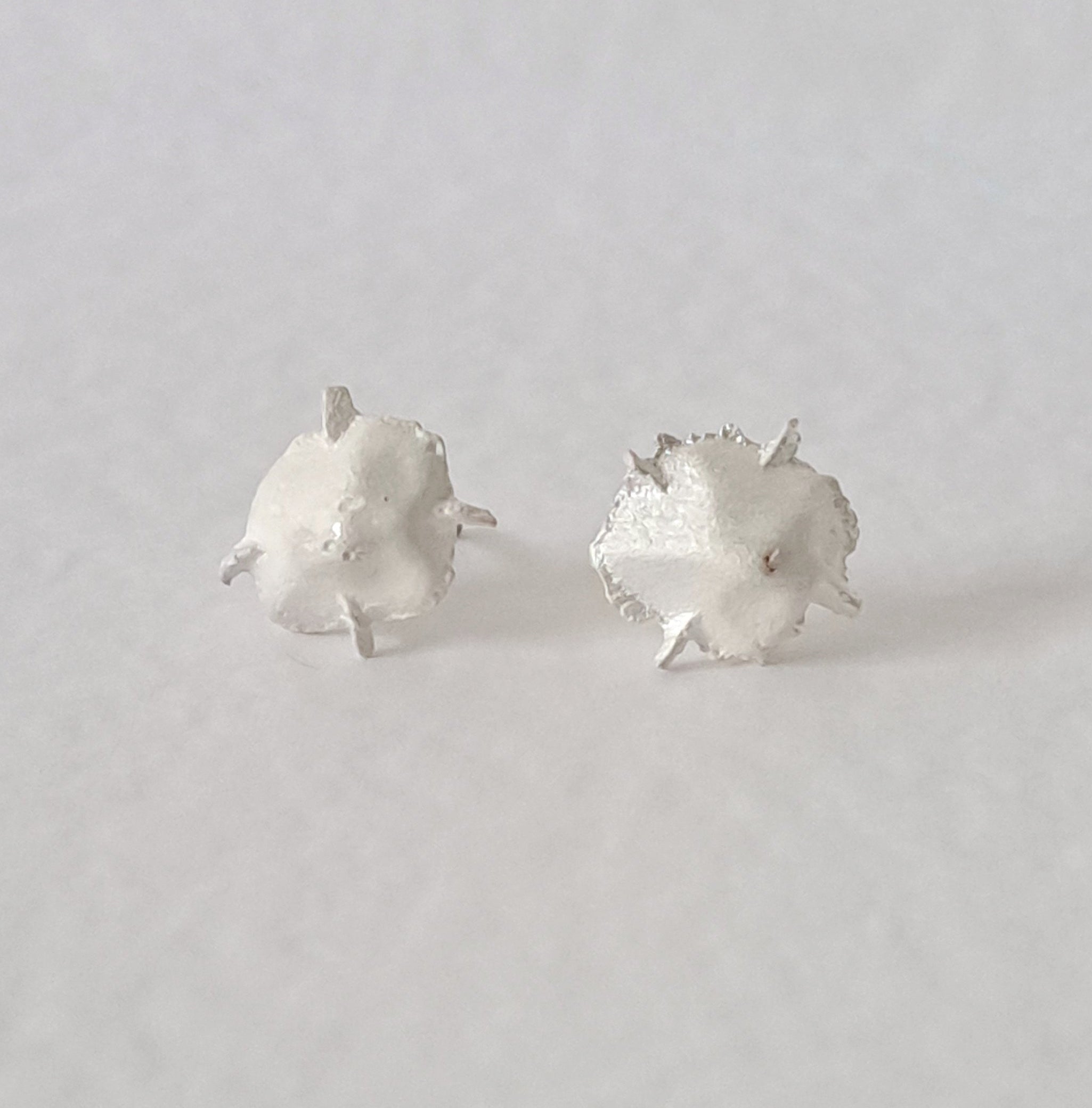 Sculptural silver earrings 