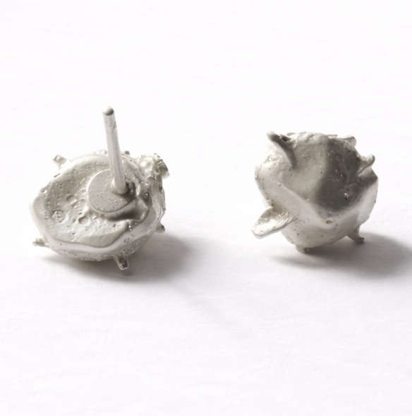 Handmade earrings with texture made in UK