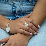 Minimalist Silver Ring Size Q/57