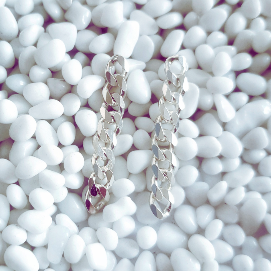 Silver chain earrings 