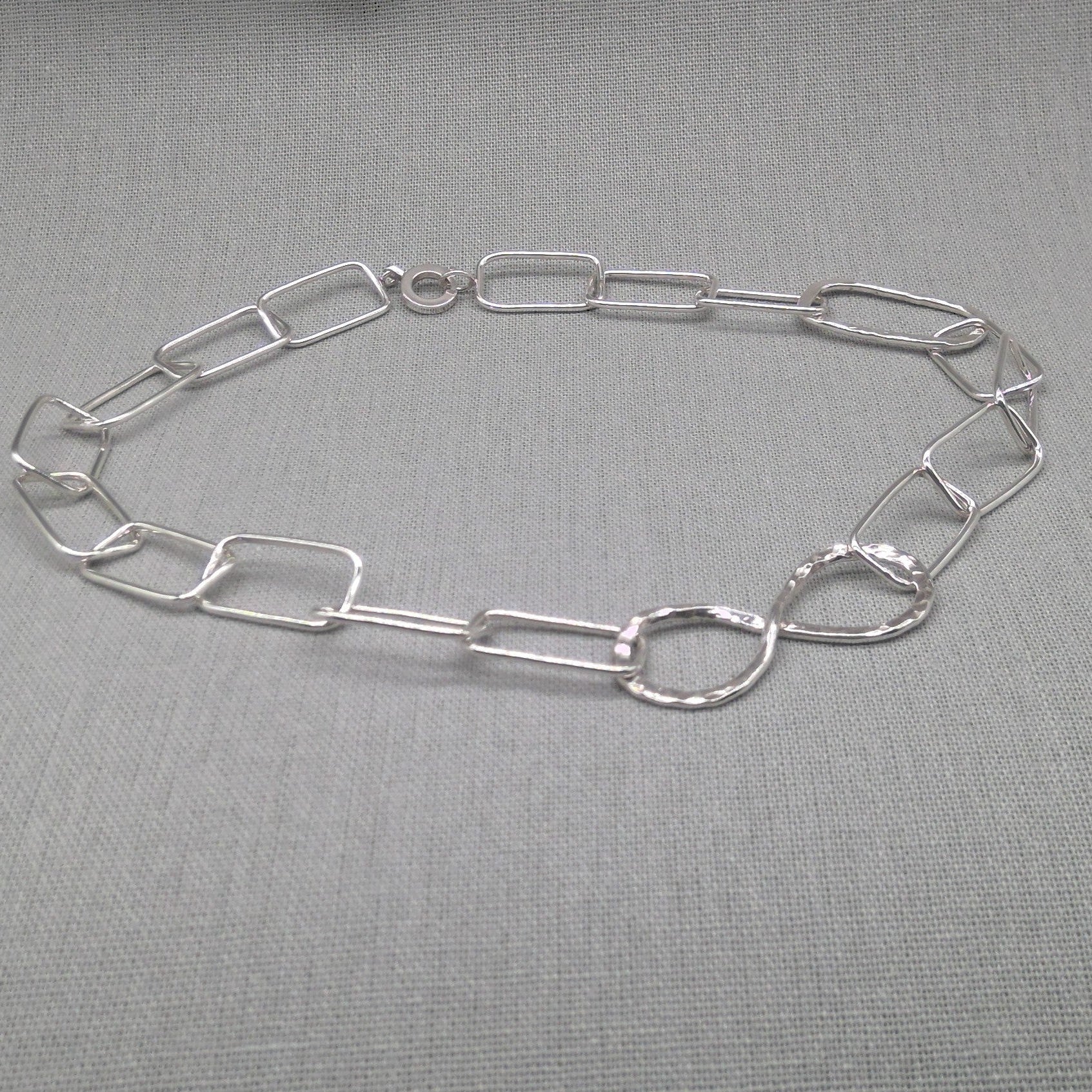 Infinity link silver chain necklace