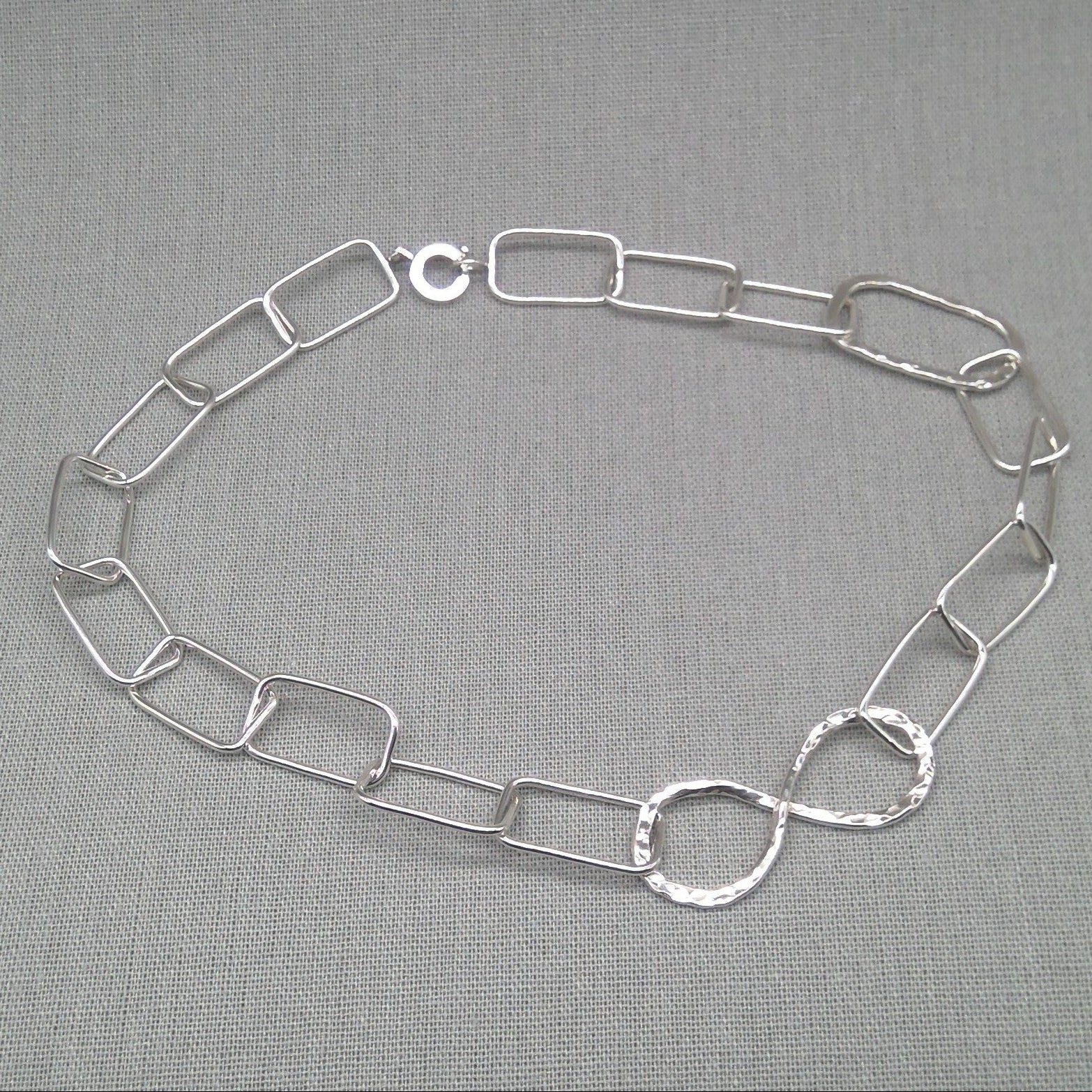 Infinity link silver chain necklace