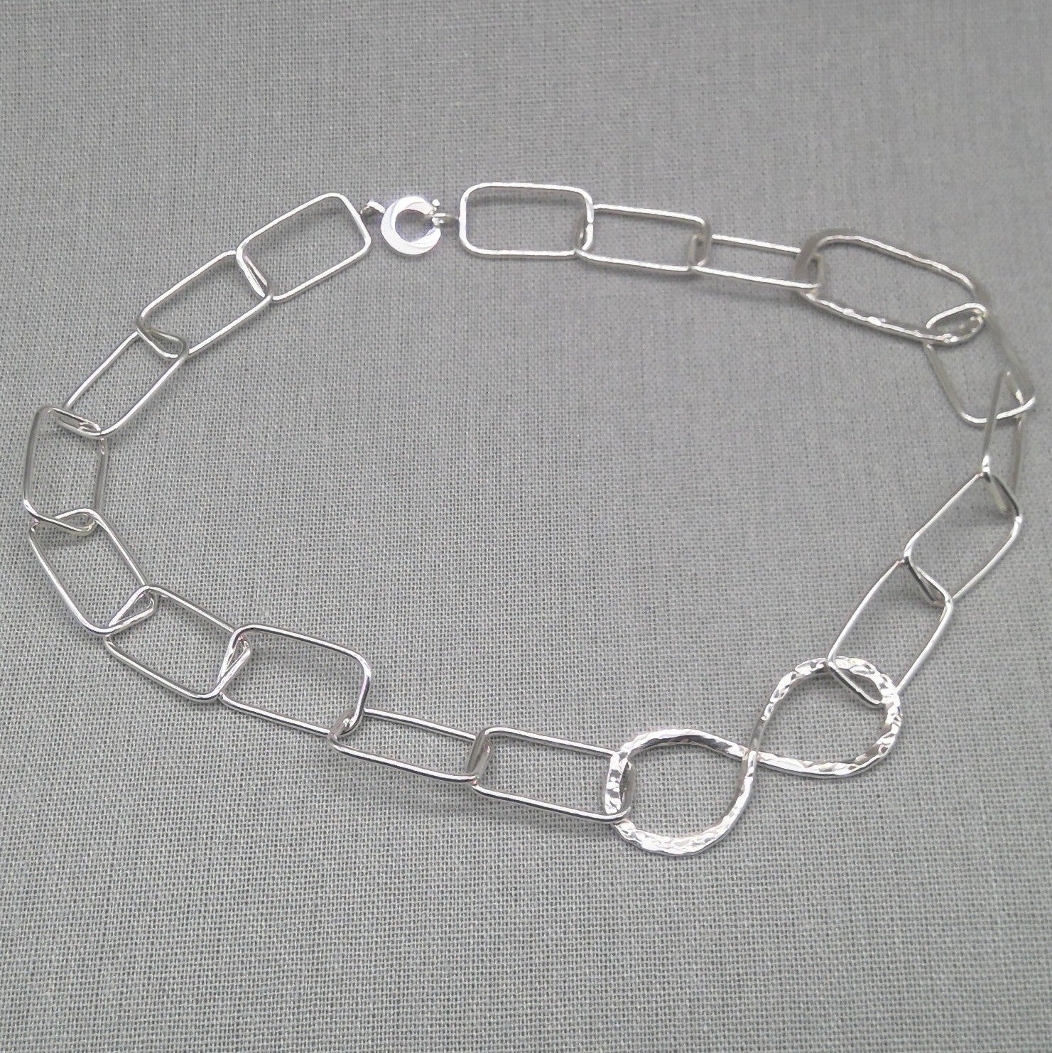 Infinity link silver chain necklace