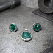 Silver Set with Malachite