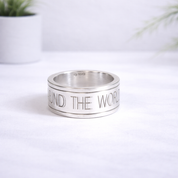 Silver Personalised Spinning Ring