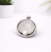 hammered Silver pendant with pearl made in UK