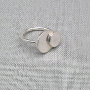 Alternate side view of mother daughter recycled silver ring