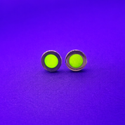 Green neon resin silver studs glowing under UV light