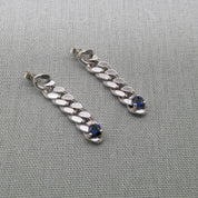 Sapphire and silver chain earrings, Ocean Sapphire Collection