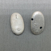 Sterling silver pebble earrings with natural blue sapphire accents