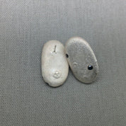 Silver pebble earrings with sapphire stones, Ocean Sapphire Collection