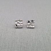Sterling silver stud earrings with blue sapphire accents, Ocean Sapphire Collection