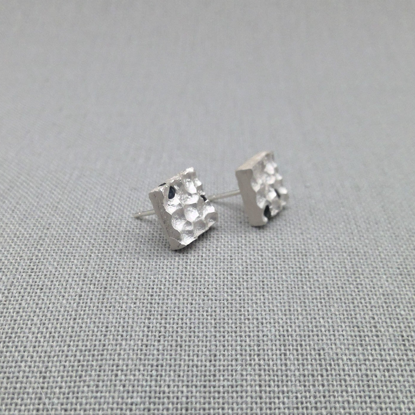 Ocean Sapphire Collection silver stud earrings with sapphire stones