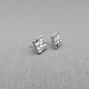 Ocean Sapphire Collection silver stud earrings with sapphire stones