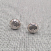 Polished silver-tone recycled 925 ball stud earrings pair