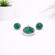 Silver Set With Malachite