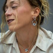 Silver Earrings with Zircons