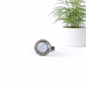 Silver Ring With Blue Lace Agate