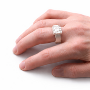 Handmade ring with texture made in UK