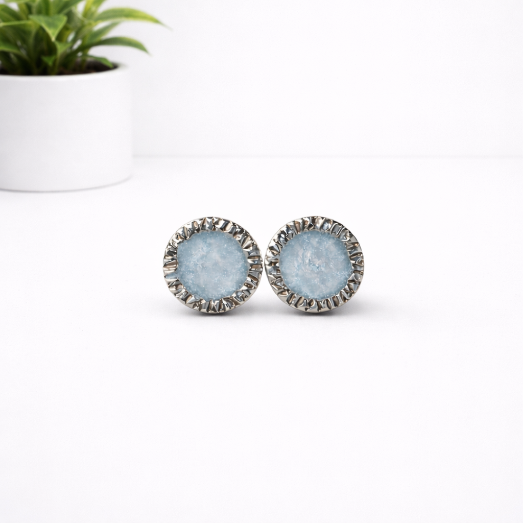 Boucles d'oreilles en argent avec résine