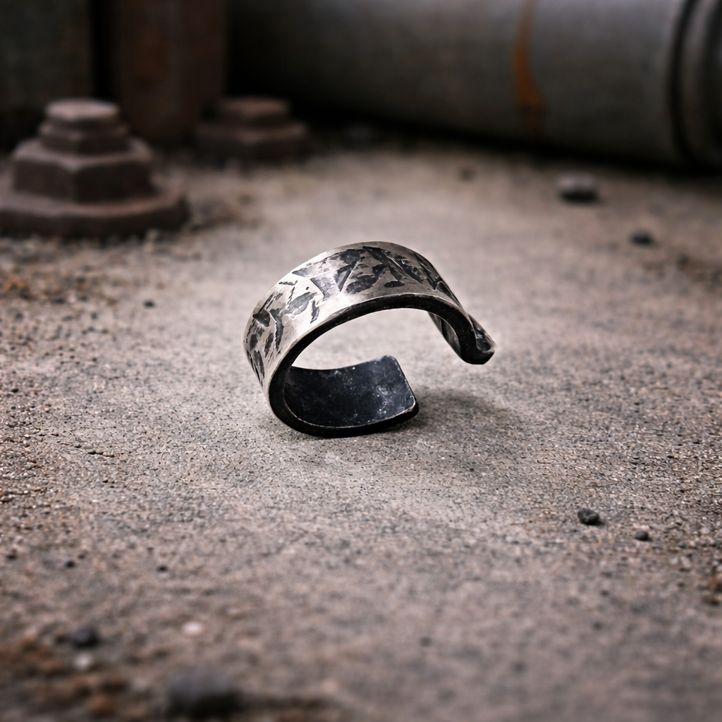 Boucle d'oreille manchette en argent