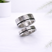 Chunky Wedding Rings Set