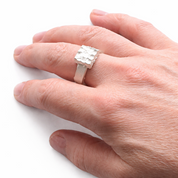 Handmade ring with texture made in UK