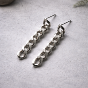 Boucles d'oreilles chaîne en argent