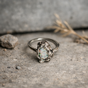 Silver Ring With Opal Size 53/N