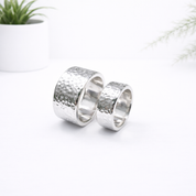 Chunky Hammered Wedding Rings