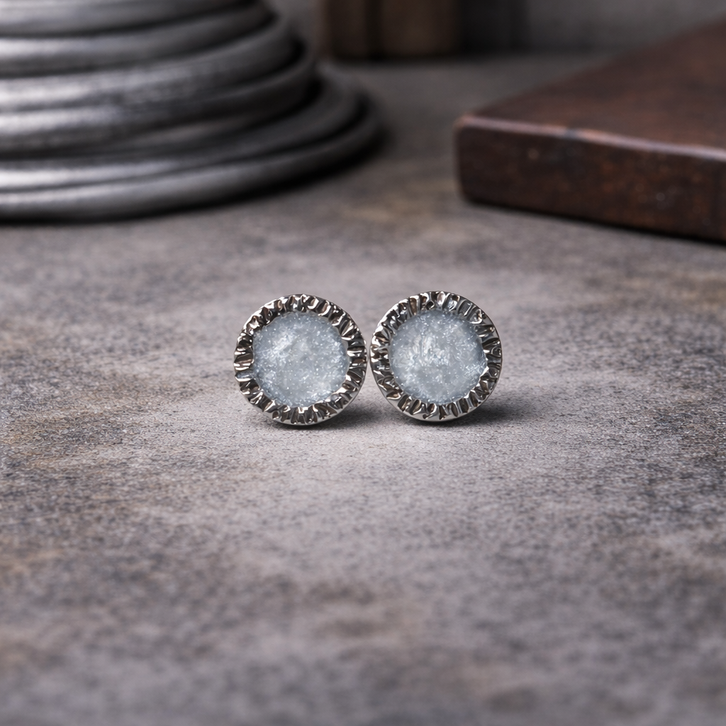 Boucles d'oreilles en argent avec résine