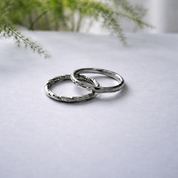Two Textured Stacking Silver Rings
