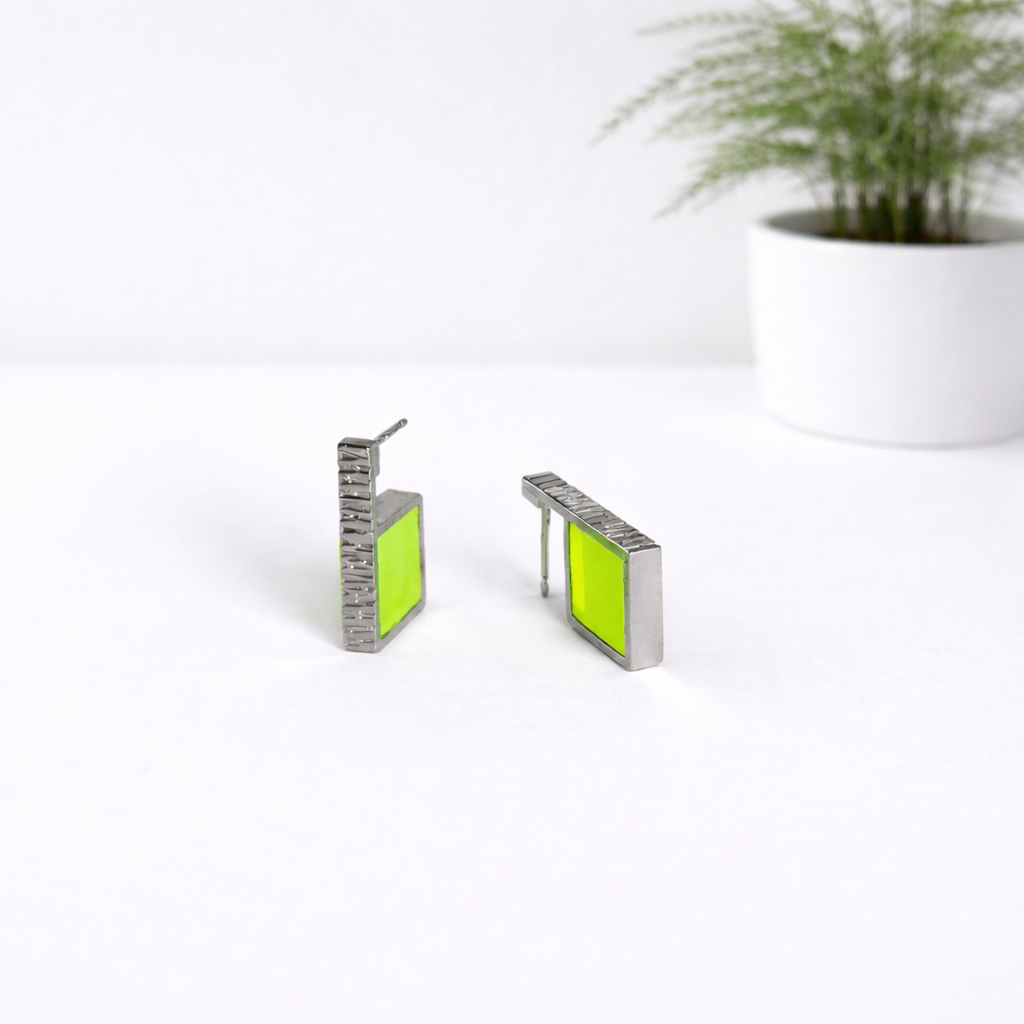 Neon-Silber-Ohrringe
