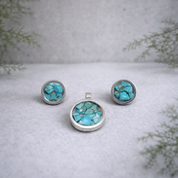 Silver Set With Turquoise