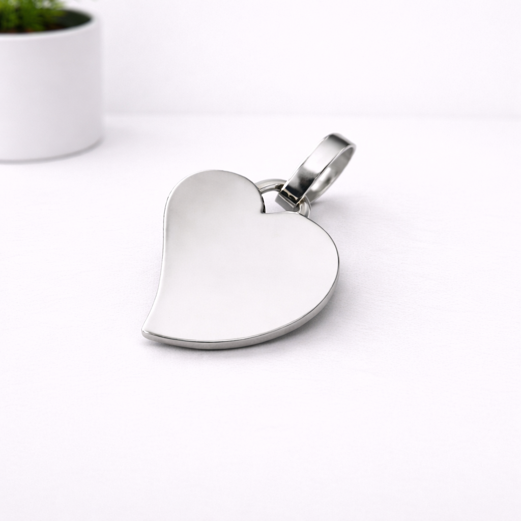Pendentif cœur en argent personnalisé