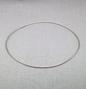 Recycled silver cable necklace arranged in oval shape